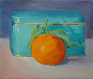 Clementine und Dose, 24 x 30 cm